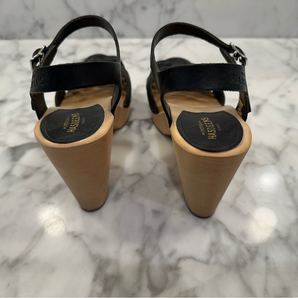 Swedish Hasbeens Braided Sky High Sandals Black Leather NWOB, EU 38/US 8 - Picture 4 of 6